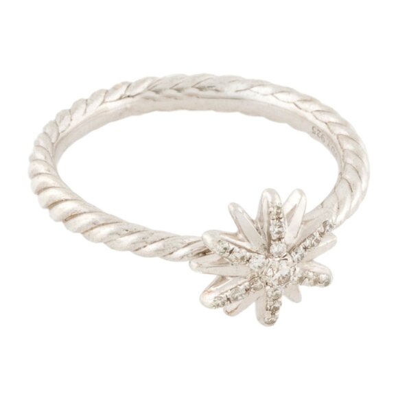 David Yurman Jewelry - DAVID YURMAN DIAMOND STERLING SILVER STARBURST COCKTAIL RING